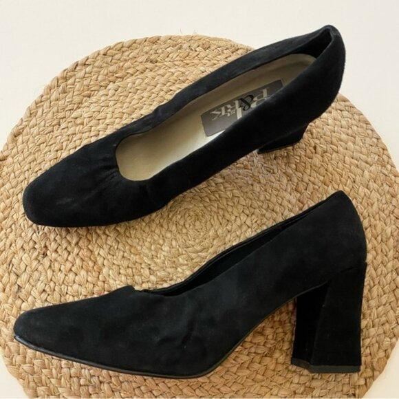 VINTAGE Suede Heels in Black - 9.5 - Picture 1 of 16
